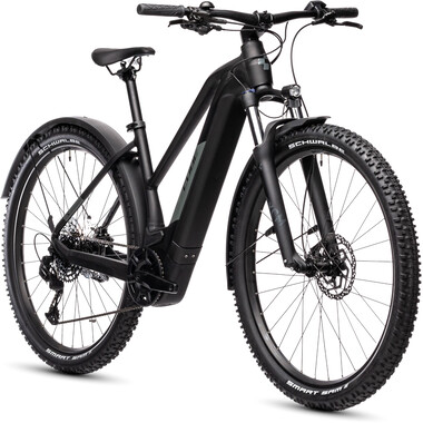 Bicicleta todocamino eléctrica CUBE REACTION HYBRID PRO 500 ALLROAD TRAPEZ Mujer Negro 2021 0